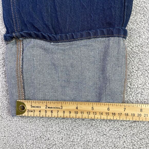 Kate Spade X Target Jeans Women’s 0 Blue Wide Leg Mid-Rise Dark Wash Cuffed - Picture 10 of 11